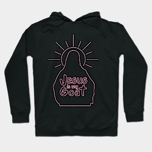 Jesus is my Goat - Neon Pink Hoodie